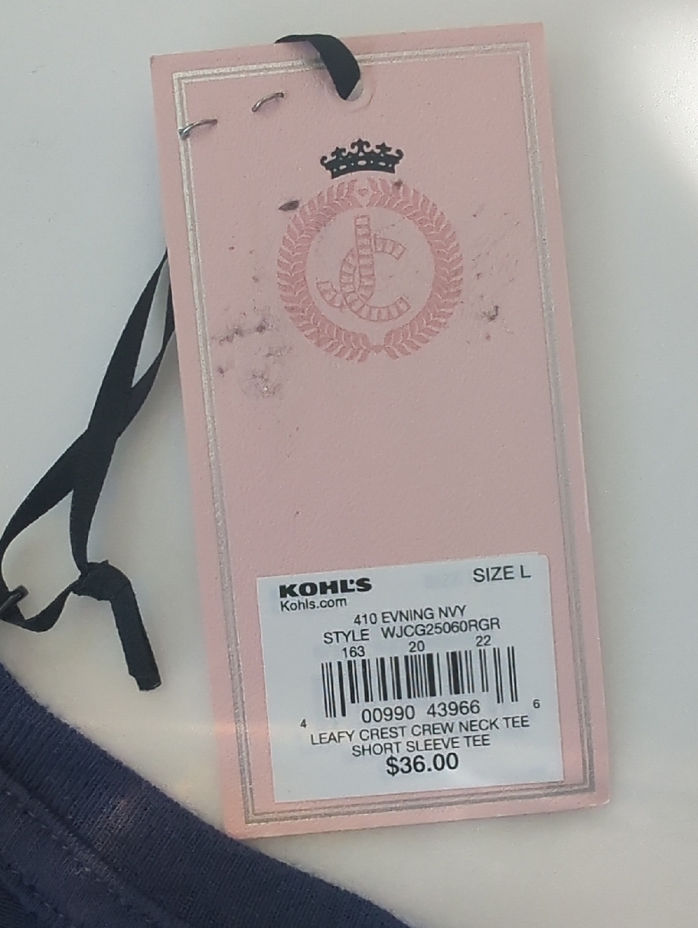 Juicy Couture Navy Tee with Silver Sparkle Crest - Picture 3 of 4
